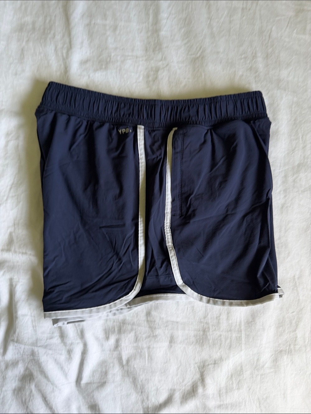 YPB Abercrombie Navy Athletic Shorts with White Trim - Picture 3 of 3